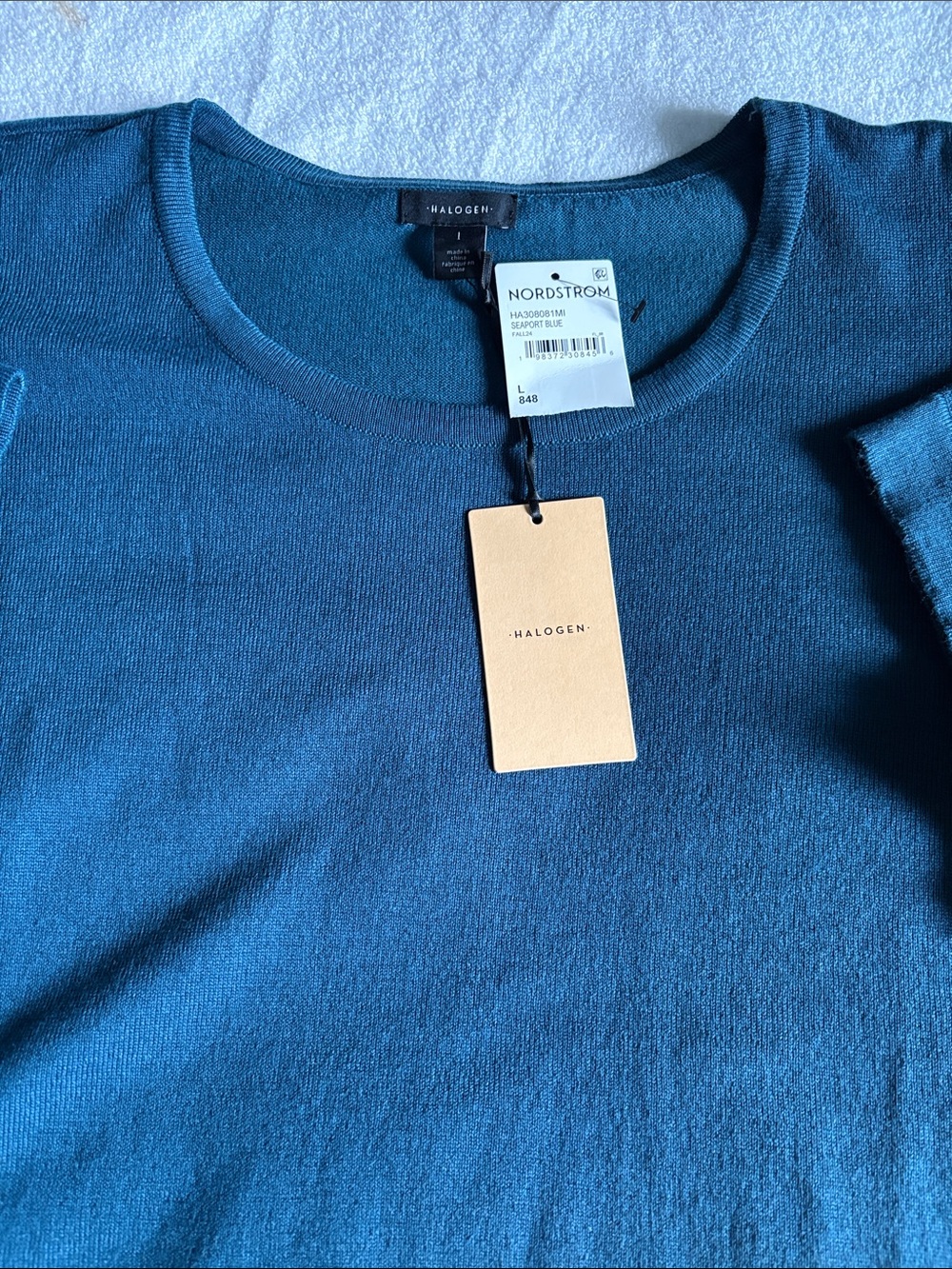 Halogen Woman’s Crew Neck Short sleeve Shirt in Deep Teal